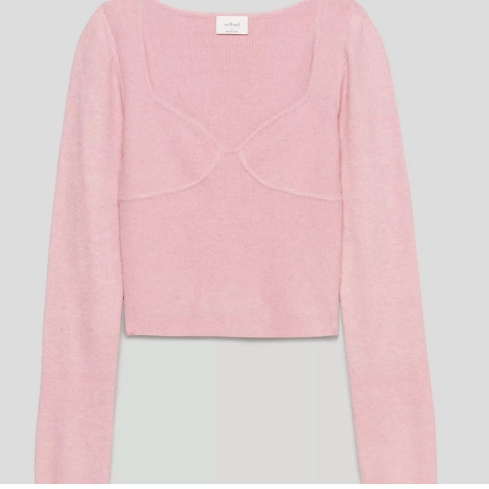 Worn once! Aritzia Wilfred Greer sweater size XS in pink